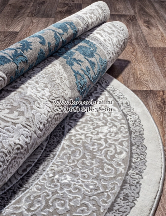 Ковер QUANTUM 03014G GREY GREY овальный
